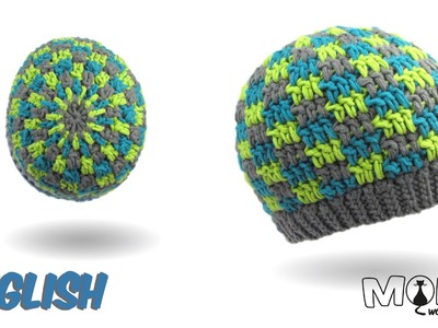 Crochet hat - Beanie with Blocks