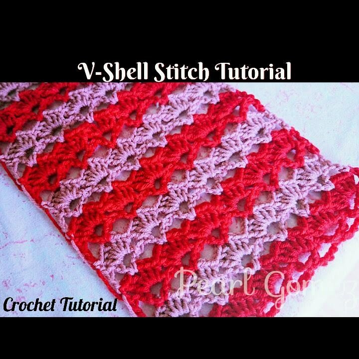 Crochet Made Easy - How to make the V- Shell Stitch pattern (Step by Step Tutorial) ♥ Pearl Gomez ♥