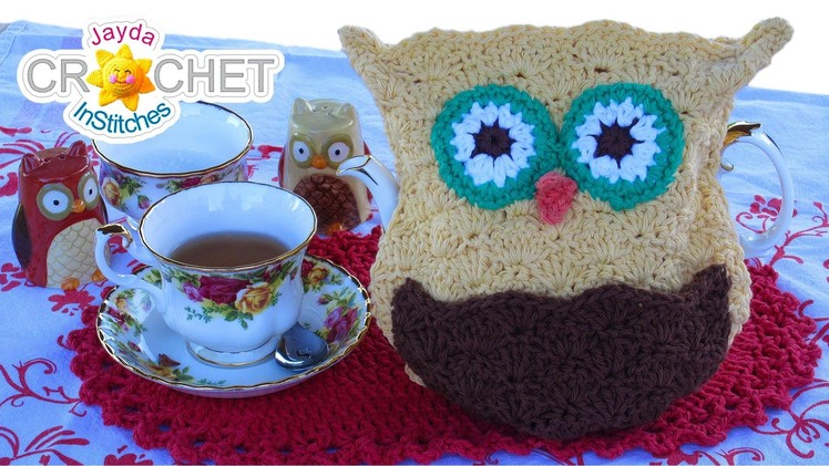 Crochet Owl Tea Cozy Pattern - Learn the Scallop Stitch!