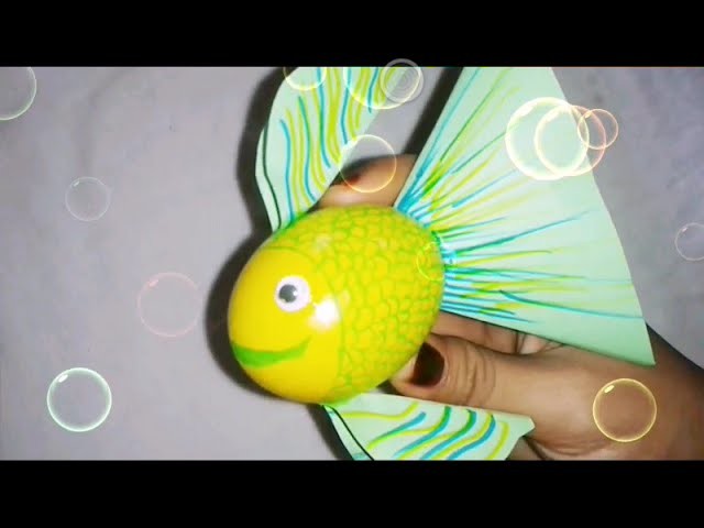 DIY Fish using egg shell ; craft for kids