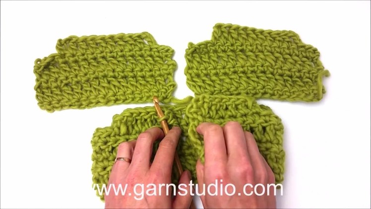 DROPS Crochet Tutorial: Raglan decrease crochet working bottom up