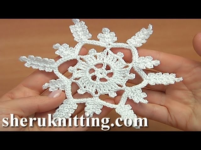How to Crochet 6-Pointed Showflake Tutorial 27