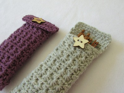 How to crochet a star stitch crochet hook case. holder