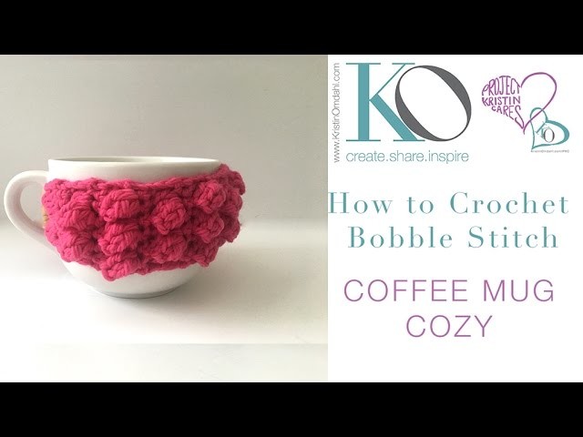 How to Crochet Bobble Coffee Cozy Quick Gift Handmade
