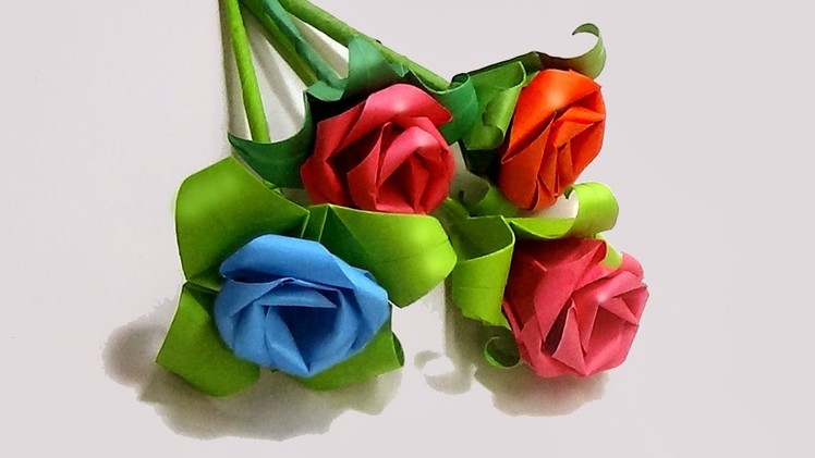 How To Make A Flower With Color Paper - Rose |