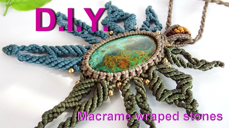 How to make a macrame knot wrapped stones handmade with waxed cord