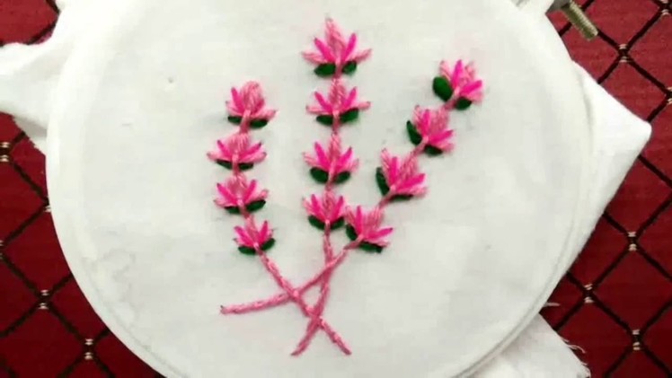 How to make flower bunch with tulip embroidery stitch