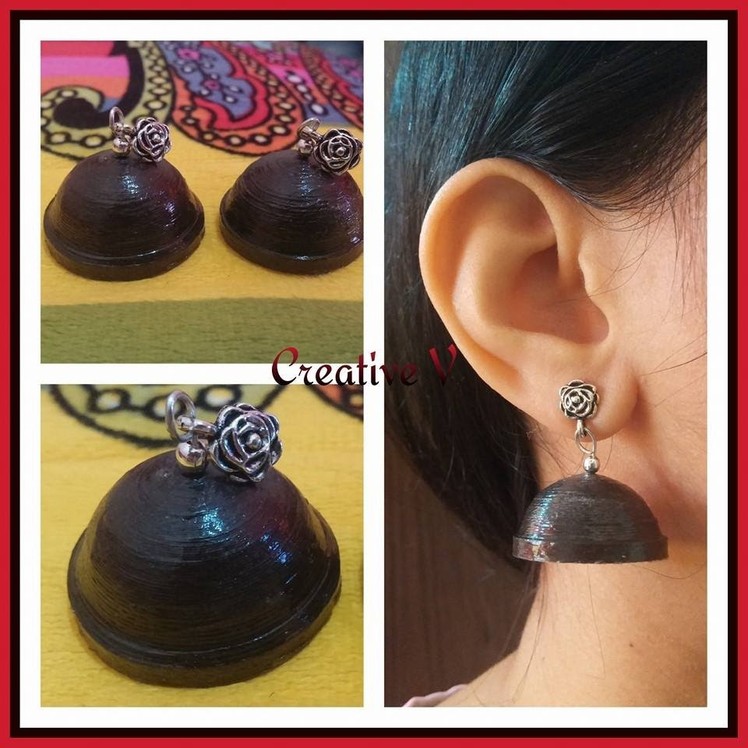 How to Make Quilling Jhumka For Beginners. Tutorial