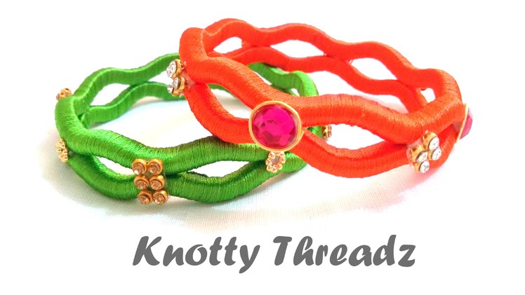 How to make Silk Thread Zig Zag Bangles at Home | Tutorial !!
