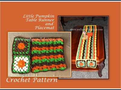 Little Pumpkins Table Runner and Placemat Crochet Pattern
