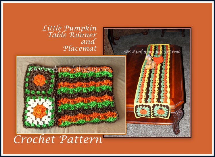Little Pumpkins Table Runner and Placemat Crochet Pattern
