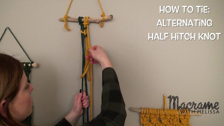 Macrame Tutorial: How To Tie an Alternating Half Hitch Knot