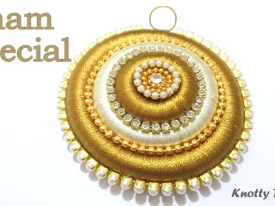 Onam Special : How to make a Pendant using Silk Thread at Home | Tutorial
