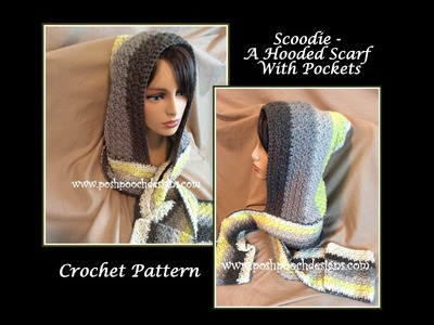 Scoodie - Hooded Scarf With Pockets Crochet Pattern