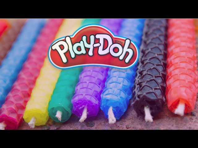 DIY HOW TO MAKE PLAY DOH DECORATE CANDLE