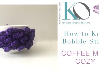 How to Knit Bobble Coffee Cozy