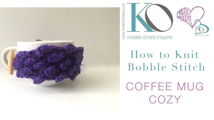 How to Knit Bobble Coffee Cozy