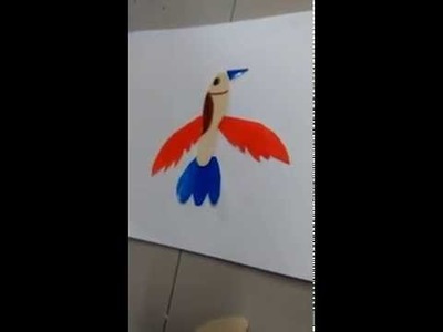 How to make a bird with ice cream spoon,craft with ice cream spoon, easy craft for kids