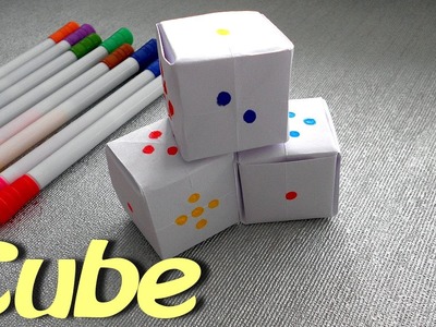 How to make a cube out of paper? Origami tutorial. paper Folding