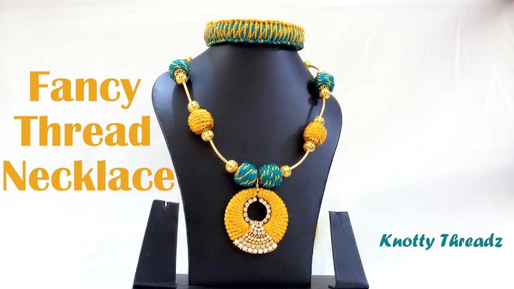 How to make a Fancy Thread Necklace at Home | Tutorial !!