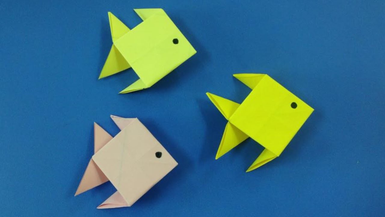 How to make a paper fish, Easy origami fishes for beginners making, DIY ...