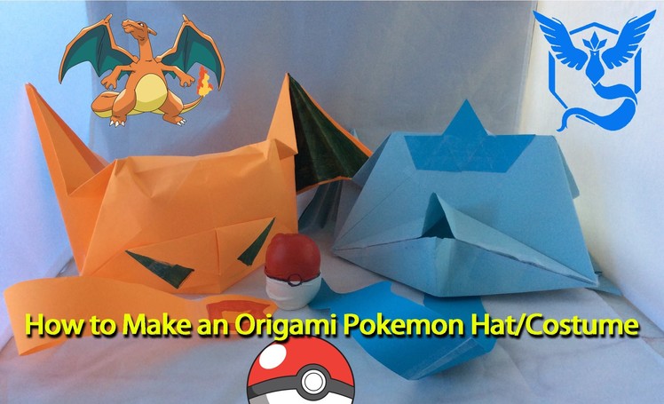 How to Make an Origami Pokemon Hat.Costume