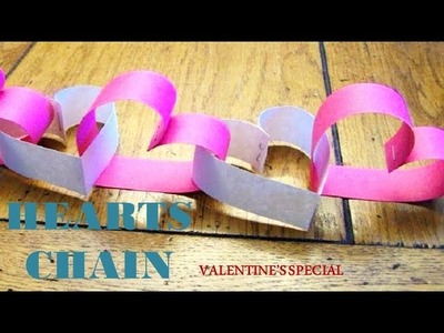 How to make Paper HEART CHAIN snowflake CHALLENGE - Valentine's Day CRAFT