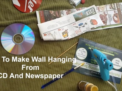 How To Make Wall Hanging From CD And NewsPaper || BEST FROM WASTE