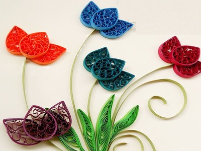 Paper Quilling Art | How to make Beautiful Quilling colorful  Flowers design-Part1