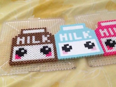 Perler bead milk and cookies