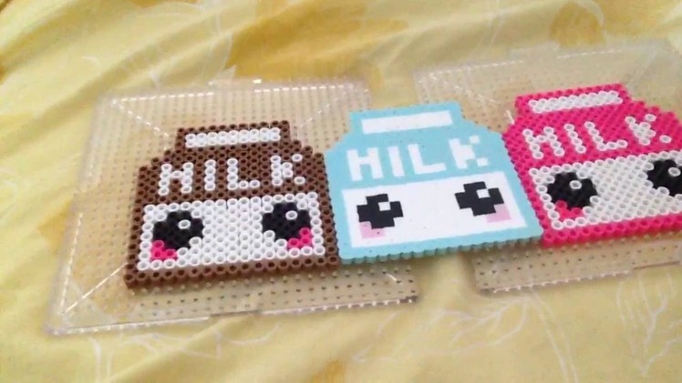 Perler bead milk and cookies