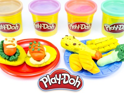 Play-Doh Foods Creations How to Make Potato Chips and Sausage with Play Doh