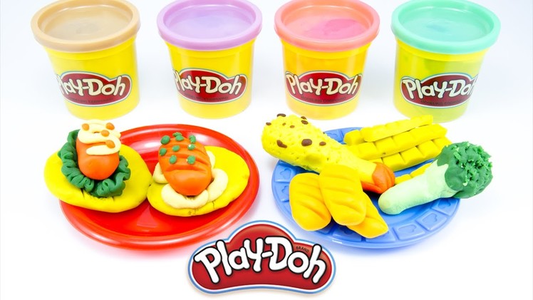 Play-Doh Foods Creations How to Make Potato Chips and Sausage with Play Doh