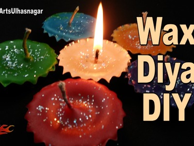 DIY Festival Candles |  Coloured wax candle in aluminium diya | How to Make | JK Arts 1073
