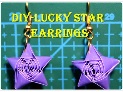 DIY How to make lucky star earrings out of drinking straws#with tutorial