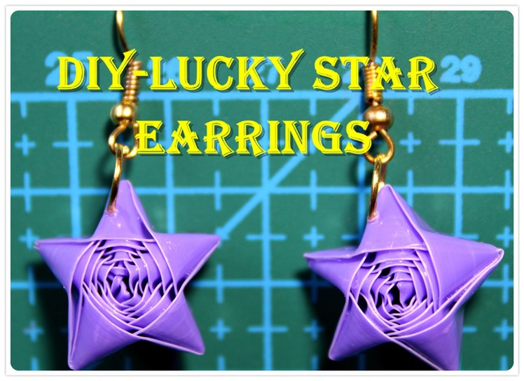 DIY How to make lucky star earrings out of drinking straws#with tutorial