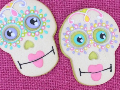 Halloween Day of the Dead Cookies - how to make skull cookies
