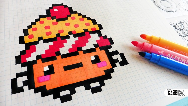 Handmade Pixel Art - How To Draw Kawaii CupCake #pixelart