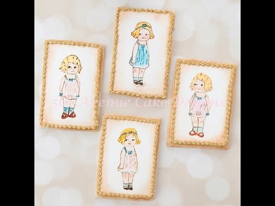 How to Create Vintage  Paper Doll Cookies on Royal Icing