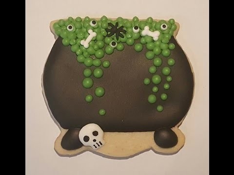 How to decorate a spooky witches cauldron sugar cookies