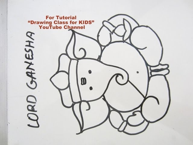 How to Draw- Easy Cute Lord Ganesha Ganpati Step by Step Tutorial for Kids