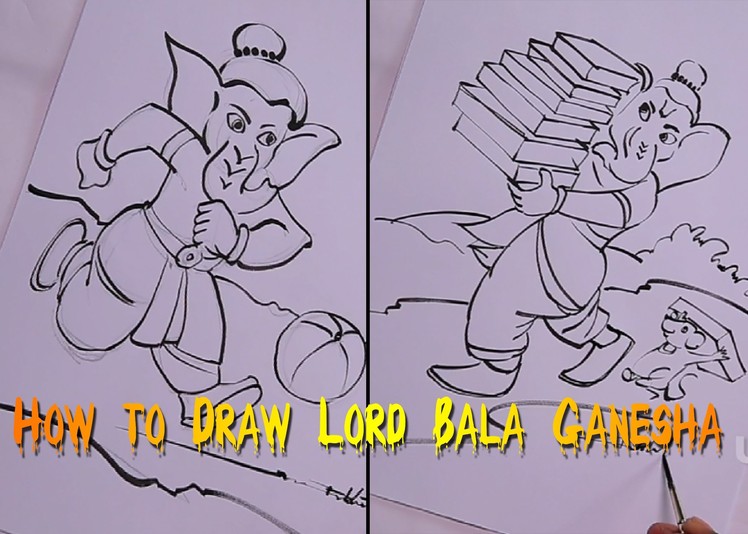 How to Draw Lord Bala. Child Ganesha Drawing for Kids