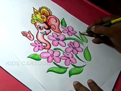 How to Draw Lord Ganesha Detailed Drawing for Kids Step by step