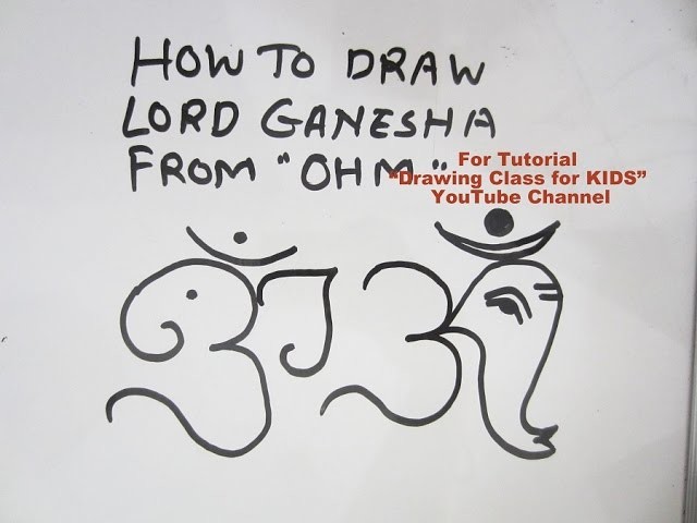 How to Draw-  Lord Ganesha Ganpati from OHM Step by Step Tutorial for Kids