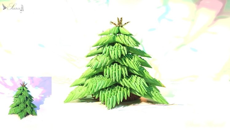 How to make 3d origami Christmas Tree