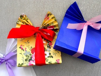 How to make a Gift  Bag made of Paper. Origami Tutorial. Very easy and simple.