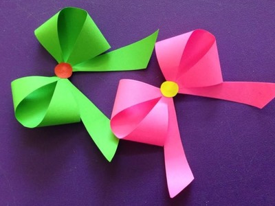 How to make a paper Bow.Ribbon | Easy origami Bow.Ribbons for beginners making | DIY-Paper Crafts