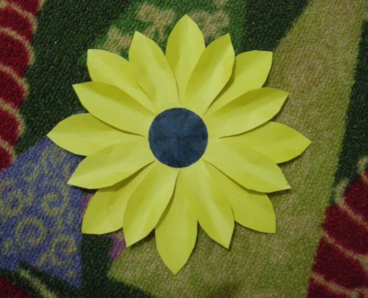 How To Make a Paper Flower Tutorial (SUNFLOWER) Paper Crafts.