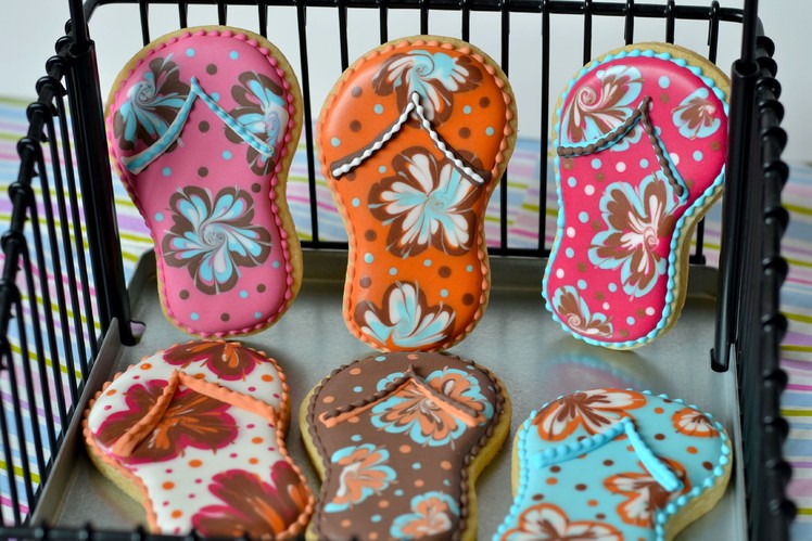 How to make flip flop cookie and sun glass cookie