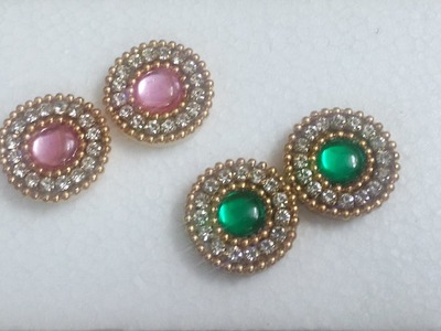 How to make Kundan Stone Quilled stud to match Traditional and daily wear- Tutorial
